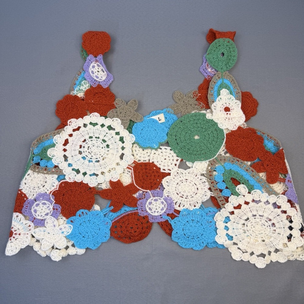POL Crochet Tank Top Women's Large Whimsical Boho Festival Cottage Core